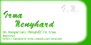 irma menyhard business card